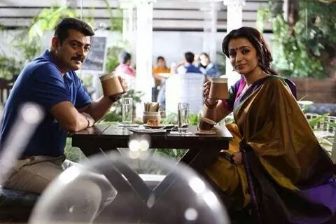 Trisha Krishnan and Ajith Kumar having coffee together 