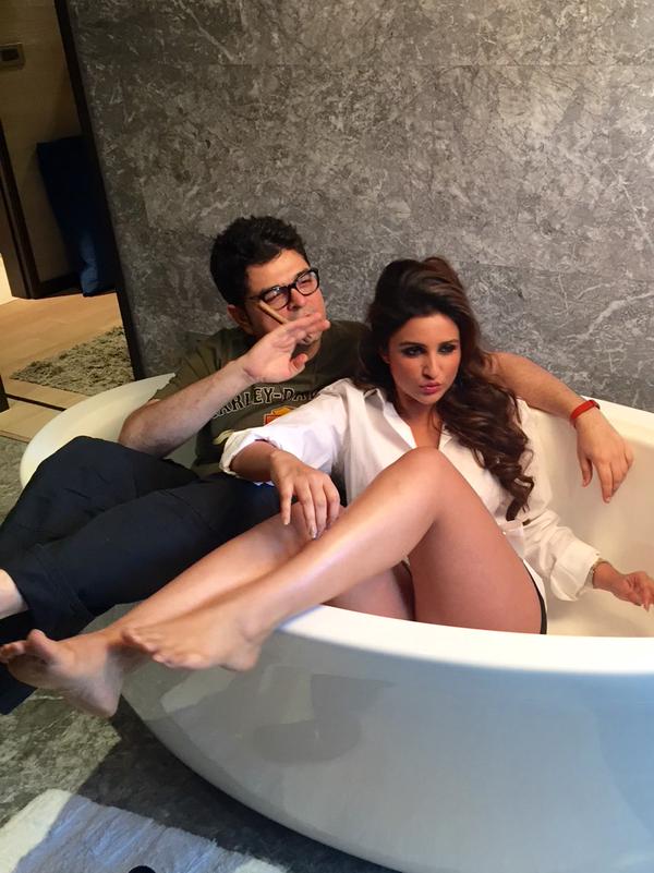 Parineeti Chopra after photo shoot in bath tub