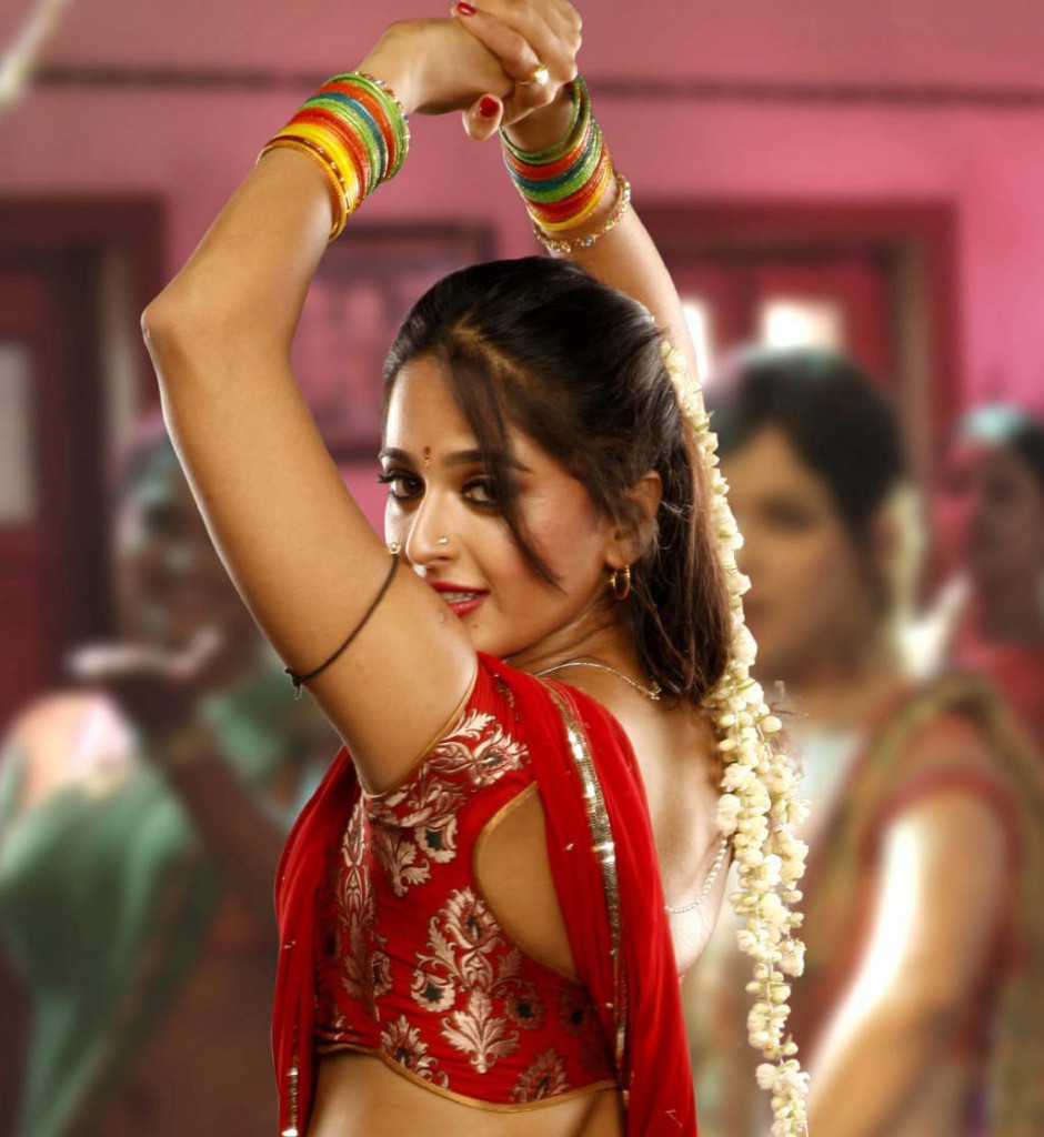 Anushka Shetty in red saree