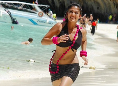 Nayanthara running in bikini on a beach