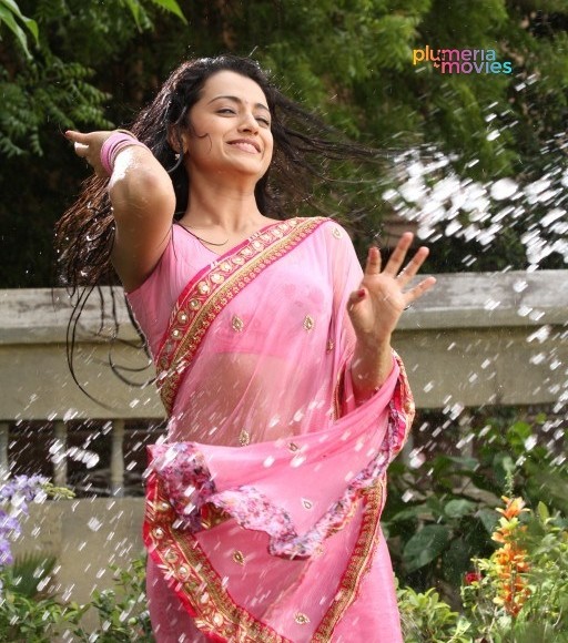 Trisha Navel Wet Saree Stills Aranmanai 2 Kalvathi 2