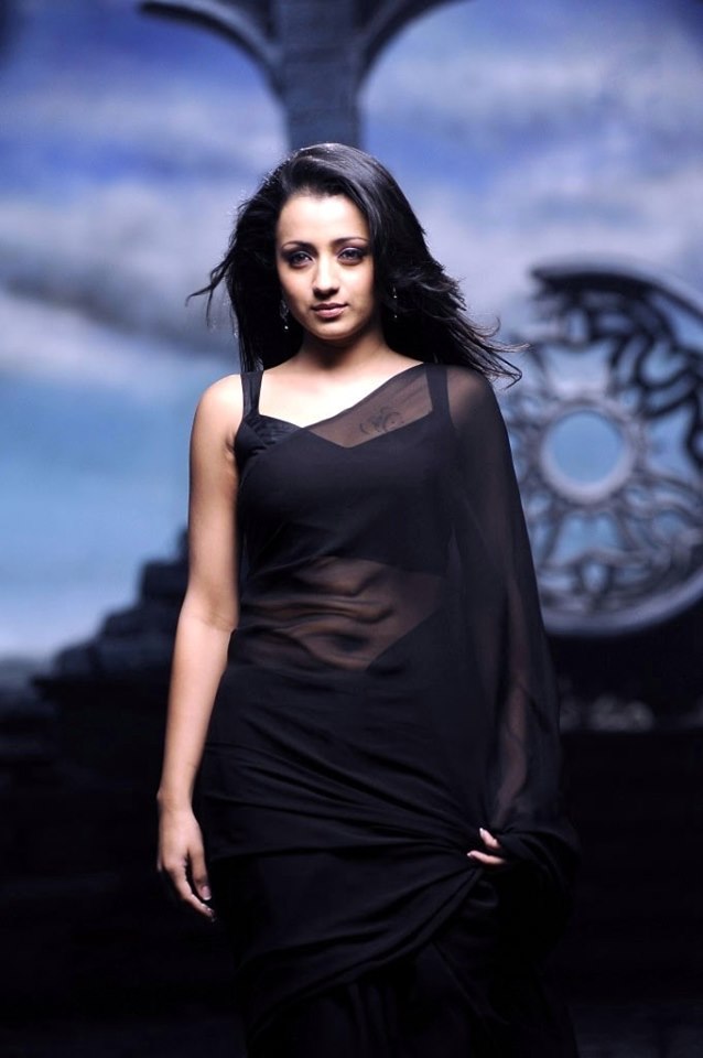 Trisha Krishnan hot in black Saree
