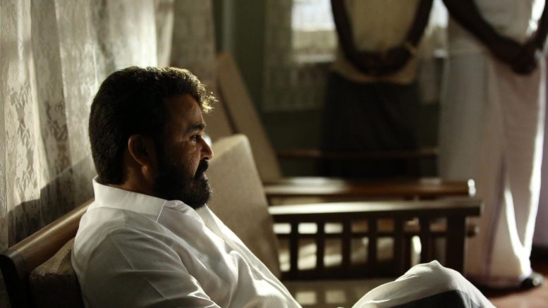 Mohanlal in Lucifer Movie Still White Shirt